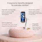CosyNest™ – Ergonomic Phone & Tablet Stand with Snack Bowl